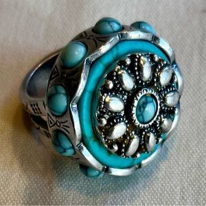 Silver and Turquoise Statement Ring